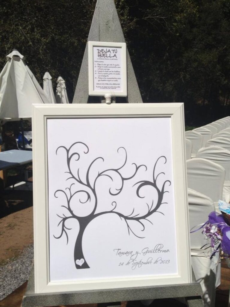 árbol de huellas vacío para los invitados de tu boda
